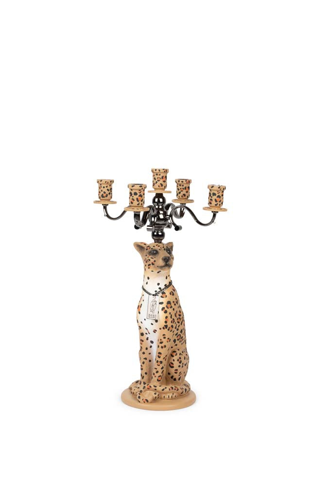 PROUDLY CROWNED PANTHER Kerzenhalter Beige
