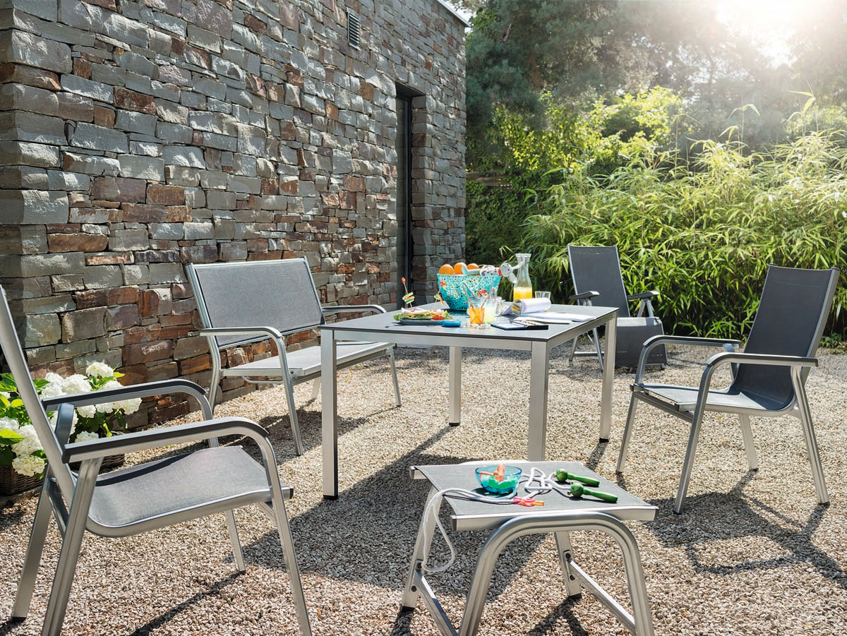 Kettler Basic Plus 6tlg. Gartenset Silber / Anthrazit