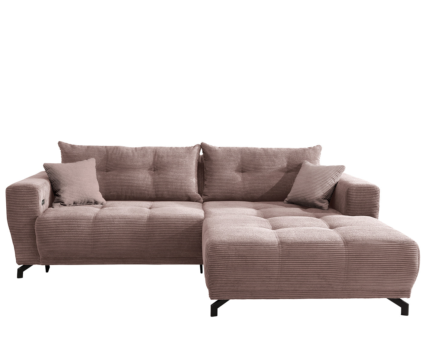 Rho Ecksofa 246 x 177 cm, mit elektrischer Sitztiefenverstellung (Cord)