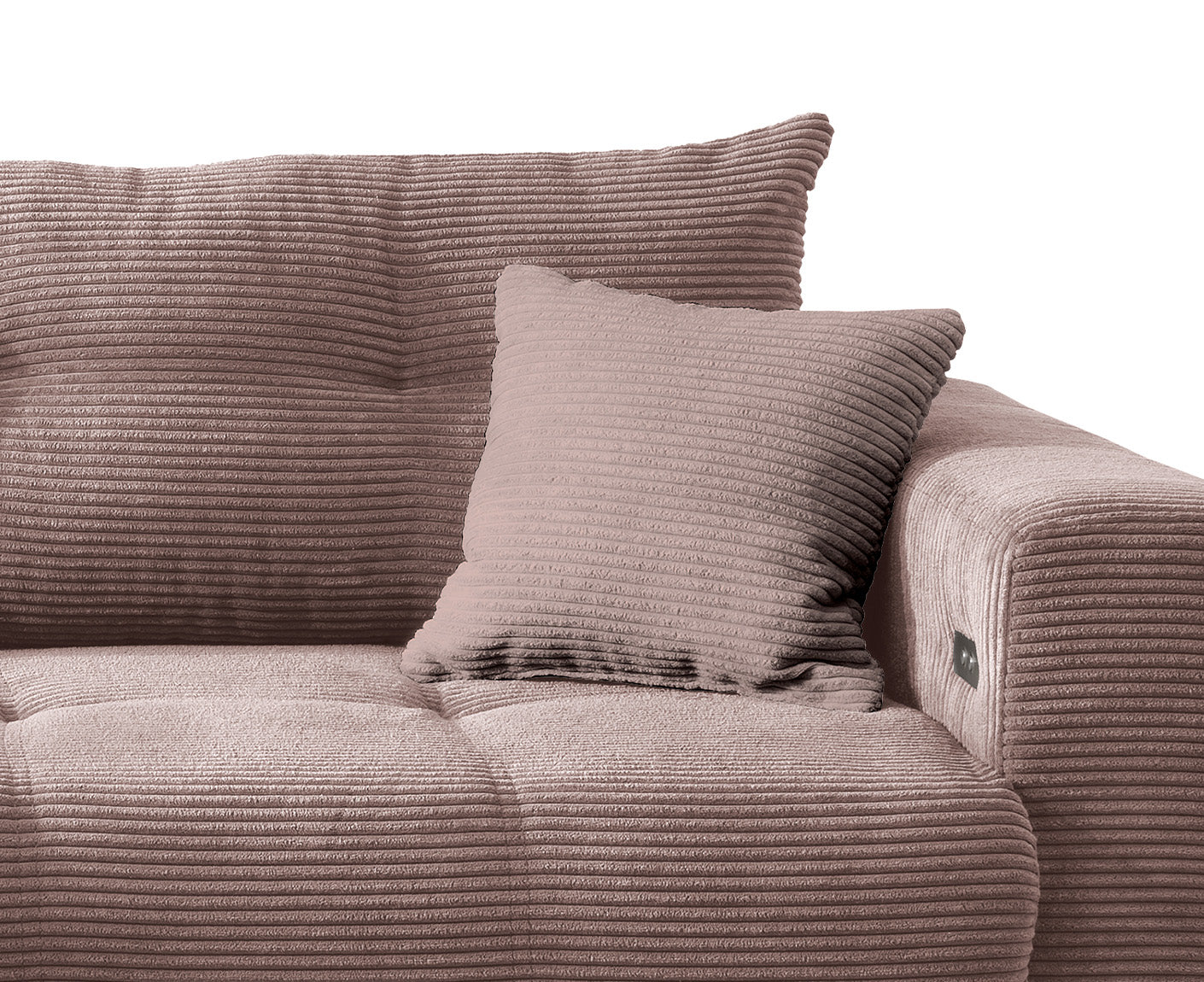 Rho Ecksofa 246 x 177 cm, mit elektrischer Sitztiefenverstellung (Cord)