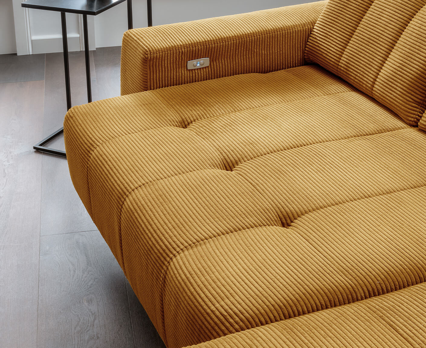Sassari Ecksofa 258 x 180 cm, mit elektrischem Sitzvorschub, Cord