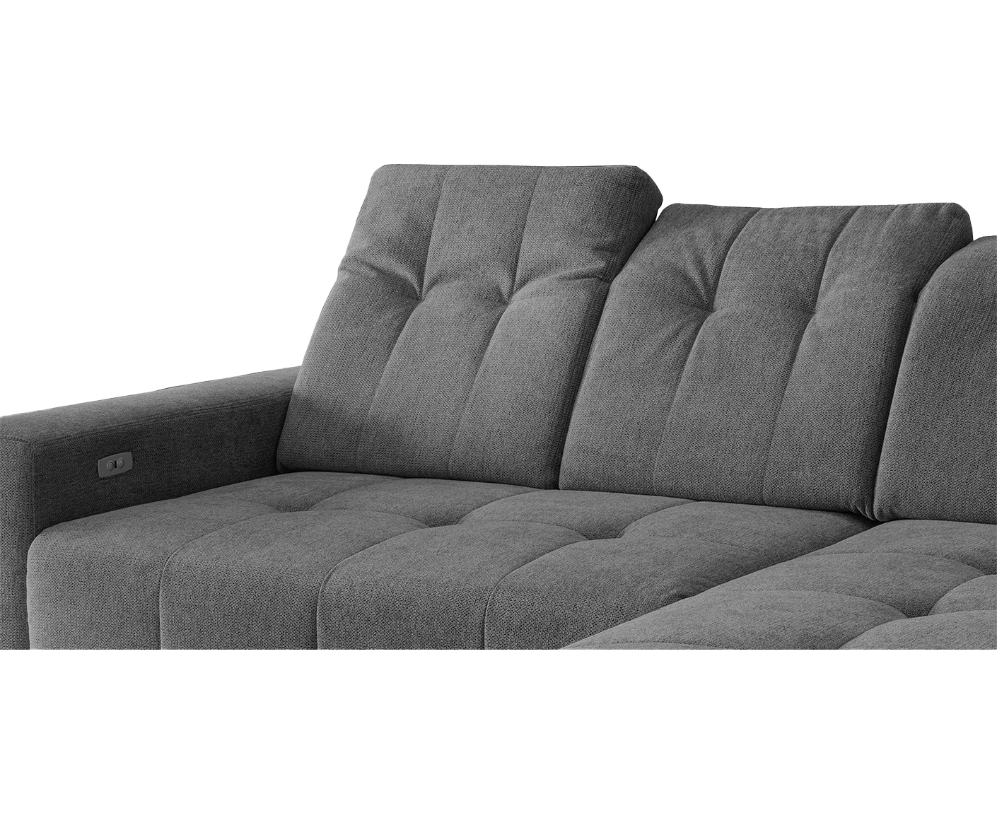 Sassari Ecksofa 258 x 180 cm, mit elektrischem Sitzvorschub, Corto