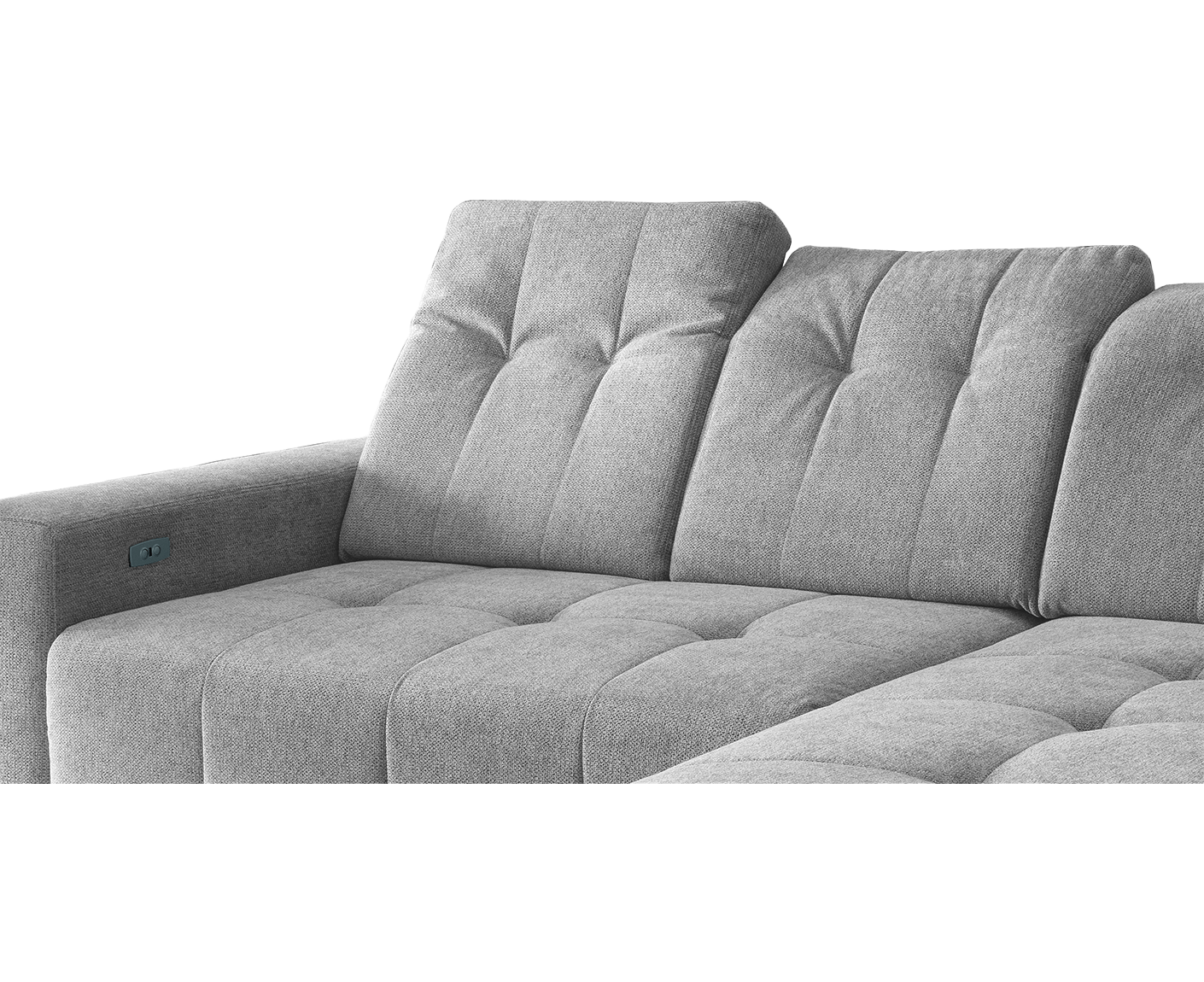 Sassari Ecksofa 258 x 180 cm, mit elektrischem Sitzvorschub, Corto