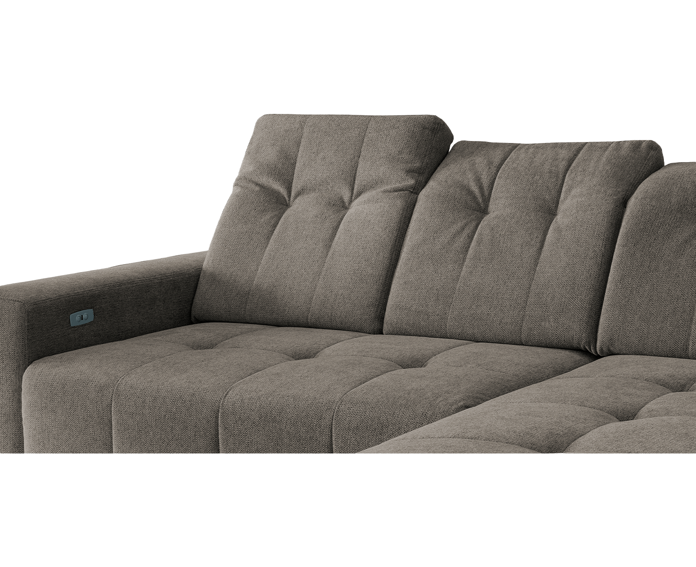 Sassari Ecksofa 258 x 180 cm, mit elektrischem Sitzvorschub, Corto