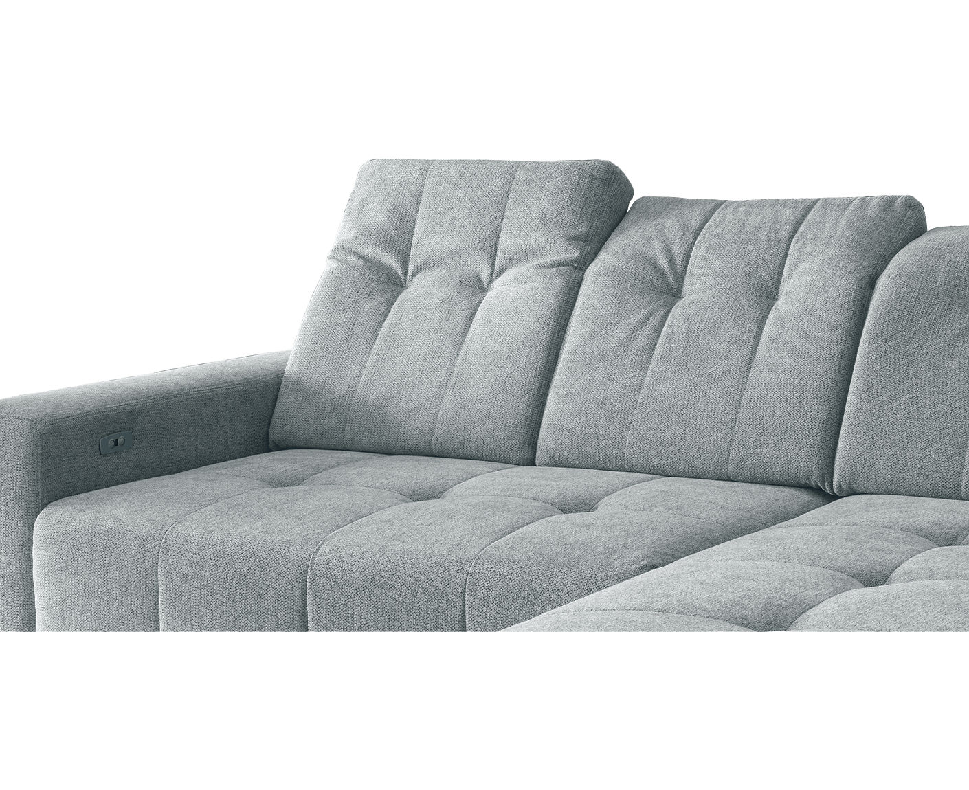 Sassari Ecksofa 258 x 180 cm, mit elektrischem Sitzvorschub, Corto