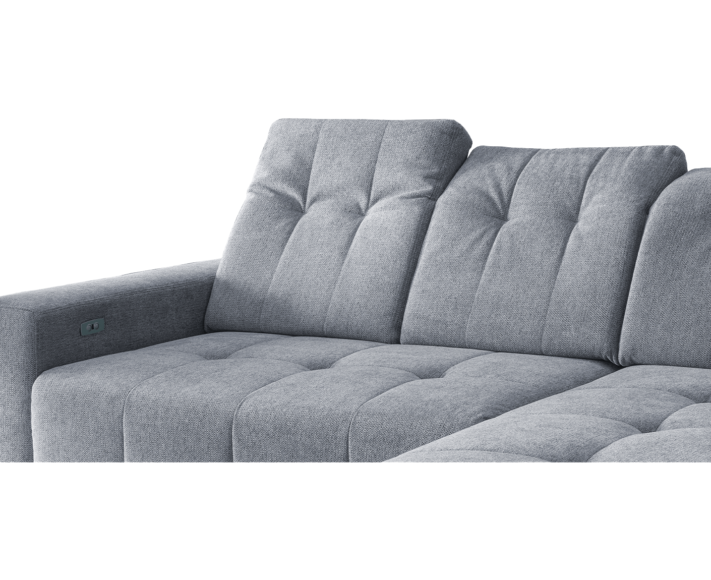 Sassari Ecksofa 258 x 180 cm, mit elektrischem Sitzvorschub, Corto