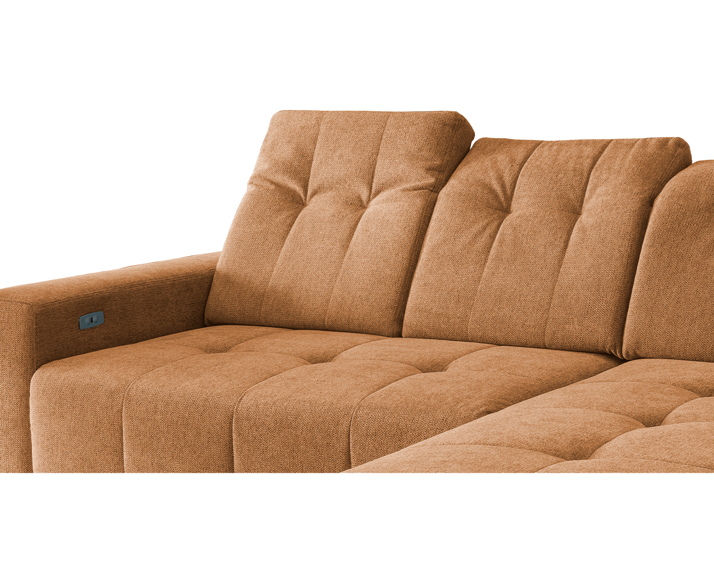 Sassari Ecksofa 258 x 180 cm, mit elektrischem Sitzvorschub, Corto
