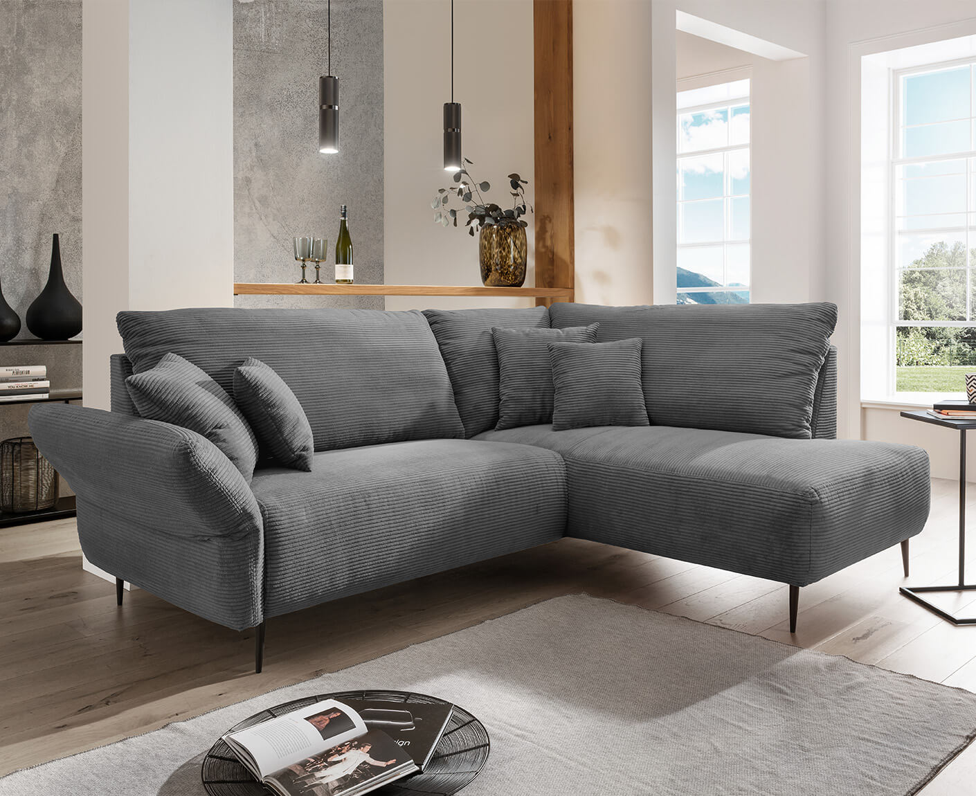 Viterbo Ecksofa 237-255 x 190 cm, Cord