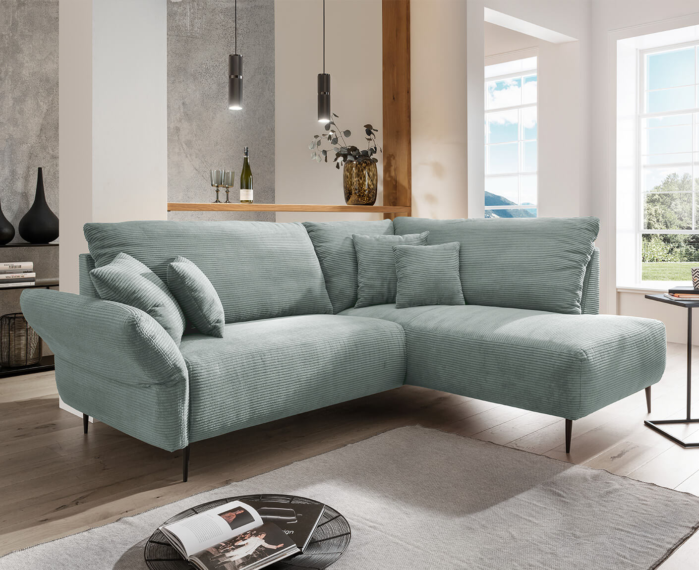 Viterbo Ecksofa 237-255 x 190 cm, Cord