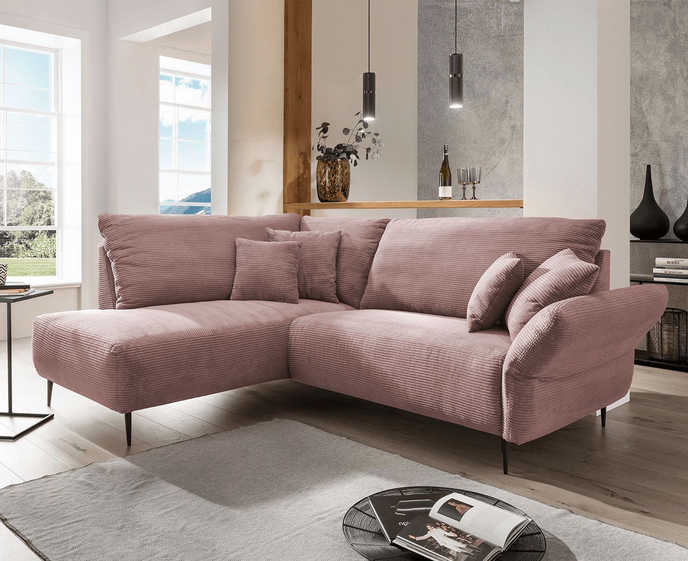 Viterbo Ecksofa 237-255 x 190 cm, Cord