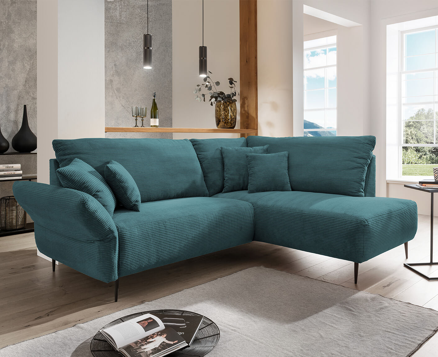 Viterbo Ecksofa 237-255 x 190 cm, Cord