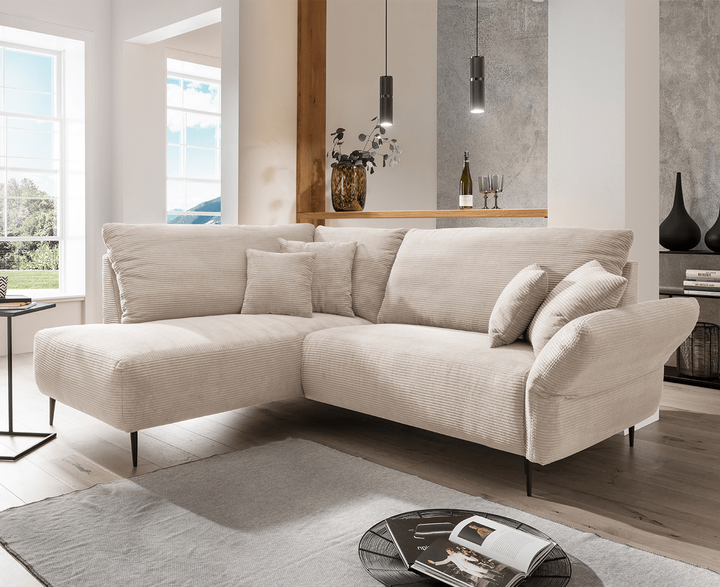 Viterbo Ecksofa 237-255 x 190 cm, Cord