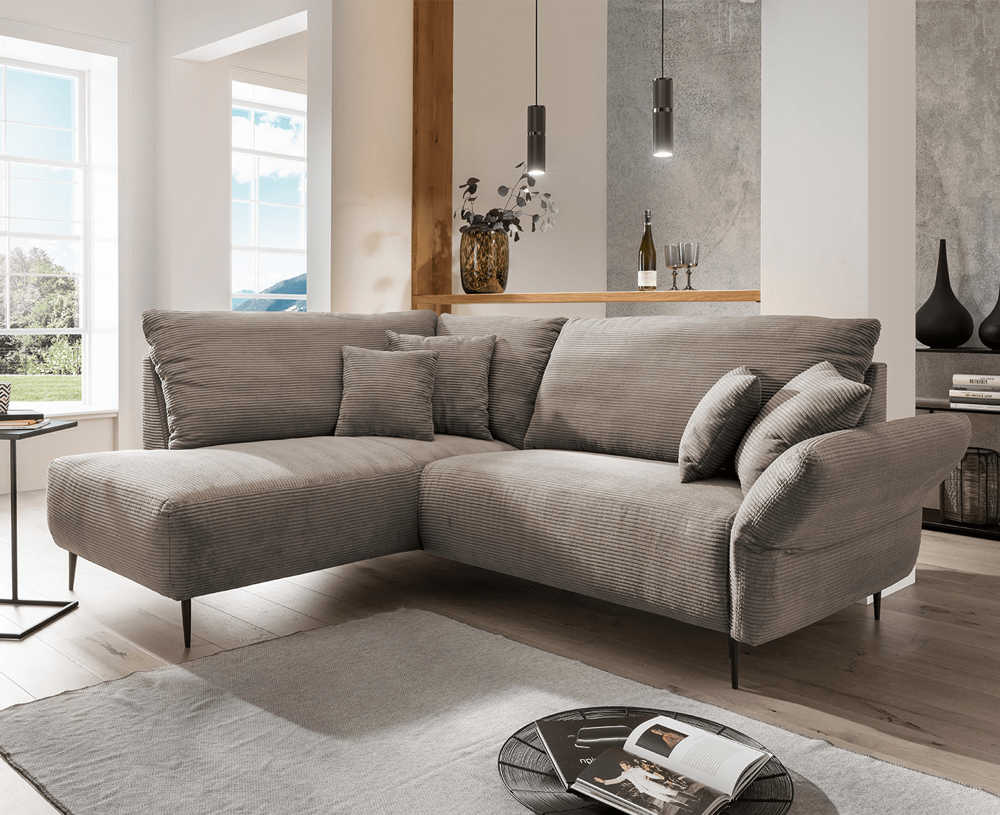 Viterbo Ecksofa 237-255 x 190 cm, Cord