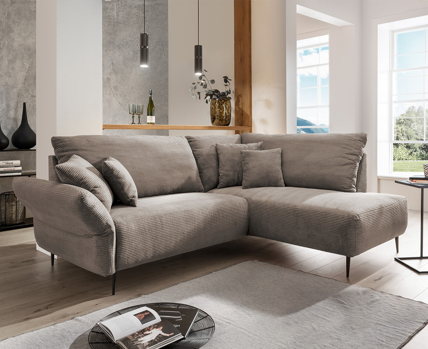 Viterbo Ecksofa 237-255 x 190 cm, Cord