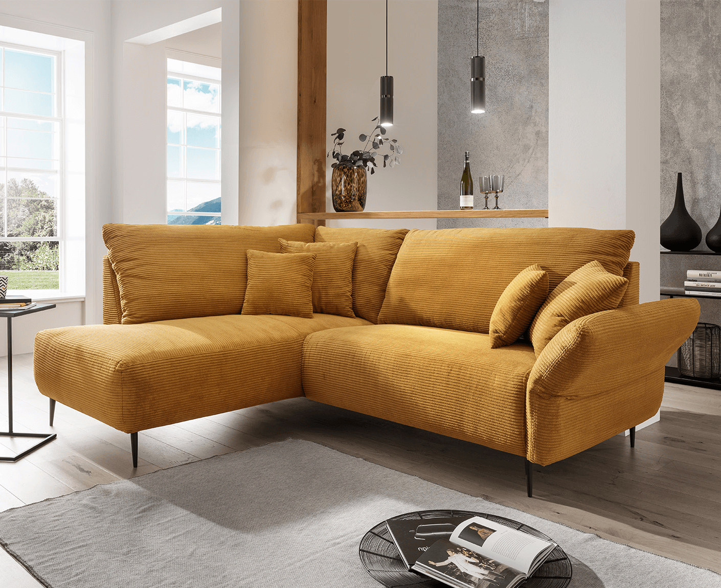 Viterbo Ecksofa 237-255 x 190 cm, Cord