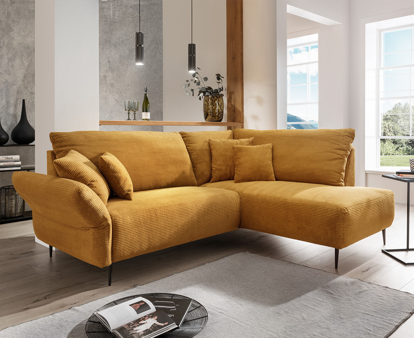 Viterbo Ecksofa 237-255 x 190 cm, Cord