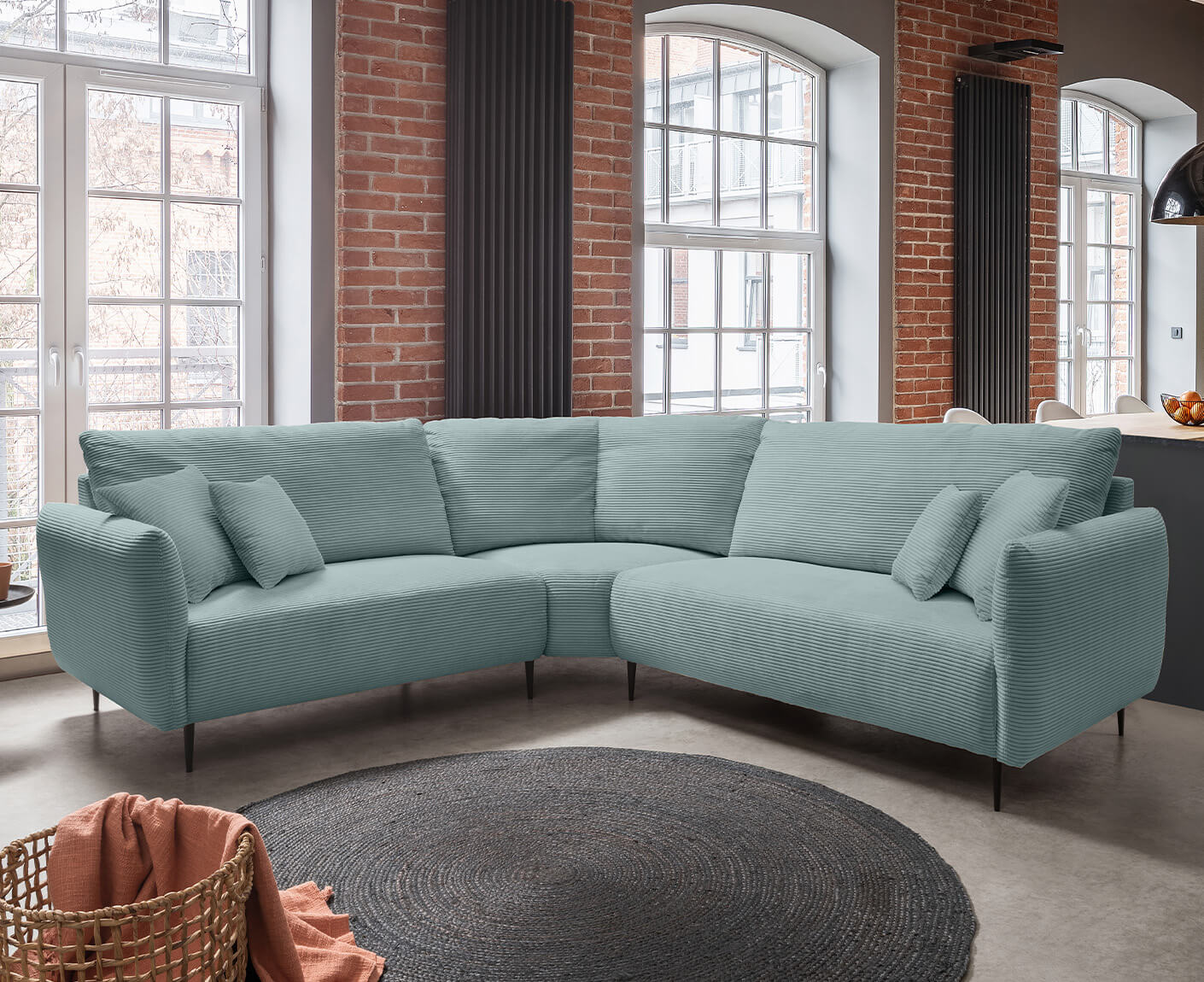 Viterbo Ecksofa 256-269 x 256-269 cm, mit Trapezecke, Cord