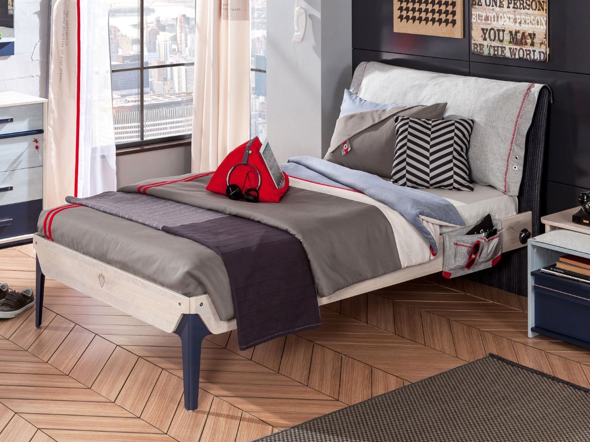 Cilek TRIO Kinderbett Bett 120x200cm Jugendbett Holz White-Wash