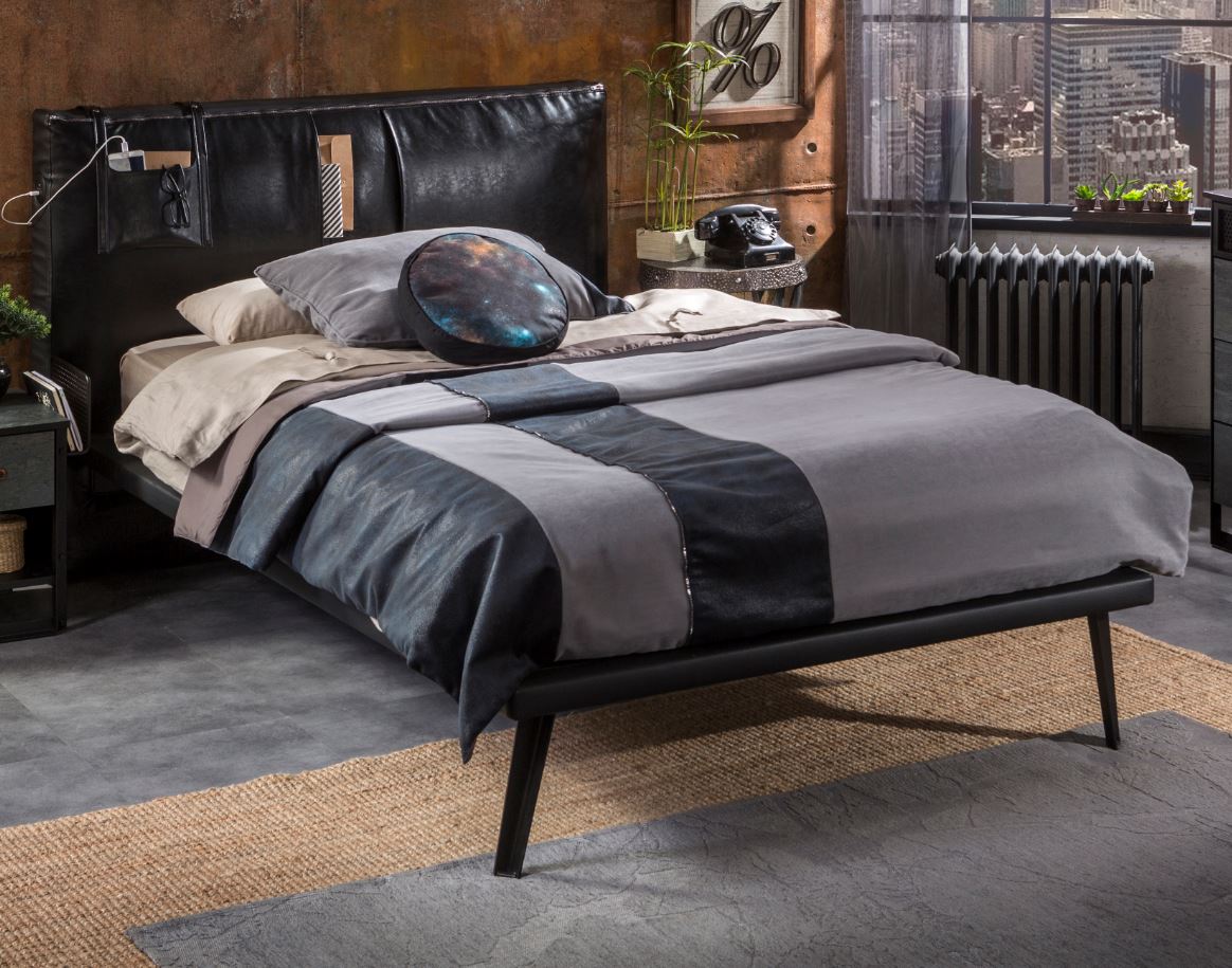 Cilek DARK METAL Kinderbett Bett 120x200 cm Jugendbett Schwarz