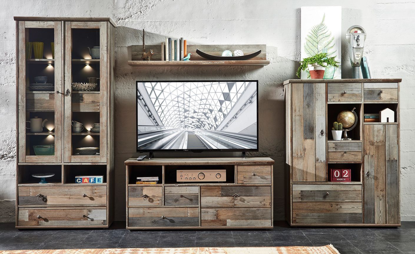 Wohnzimmer Komplettset BONANZA 3 Driftwood Nachbildung