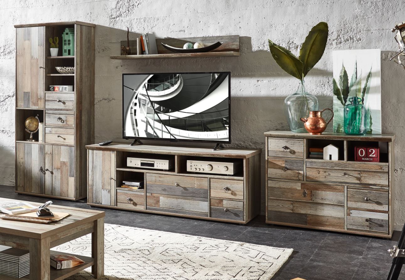 Wohnwand BONANZA Driftwood Nachbildung