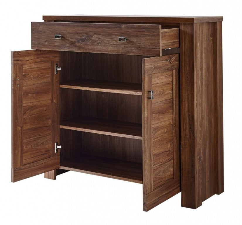 BRÜSSEL Schuhschrank Garderobenschrank Schuhregal Garderobe Akazie dunkel