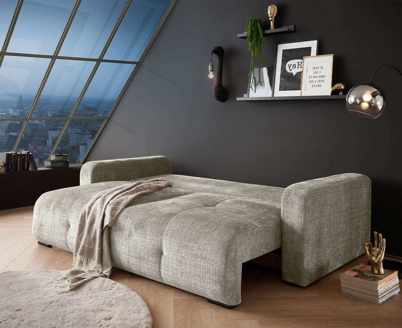 Bullet Schlafsofa 235 x 120 cm, mit Bettkasten