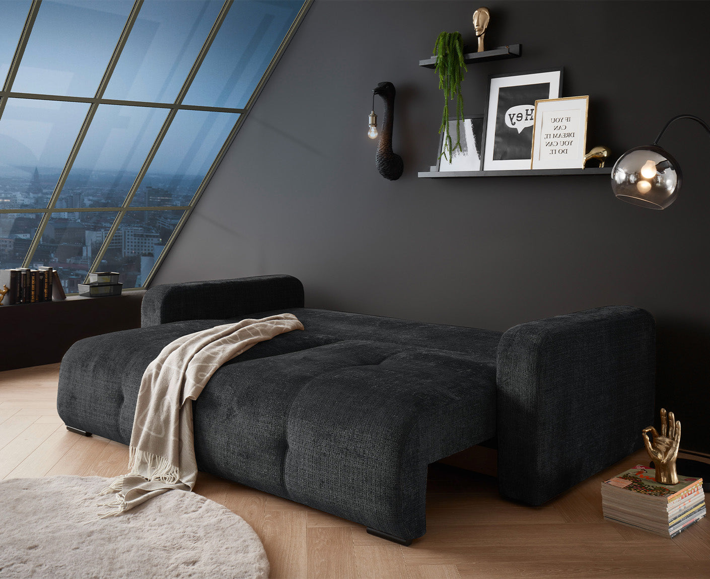 Bullet Schlafsofa 235 x 120 cm, mit Bettkasten