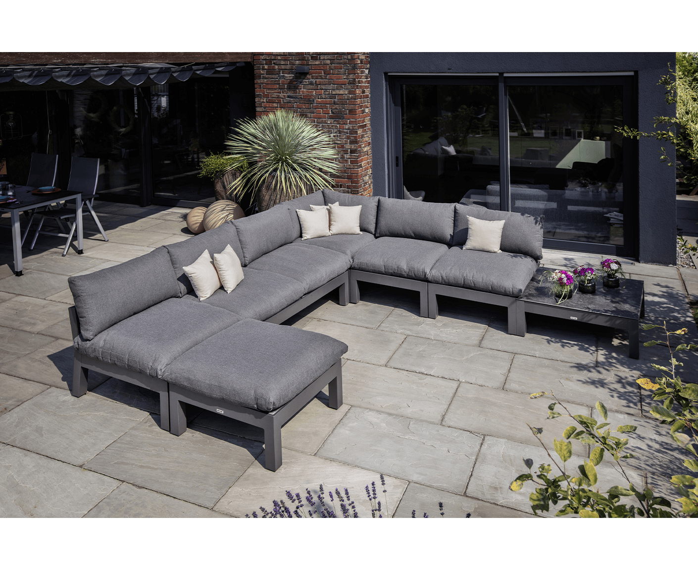 Kettler Comfort Gartenlounge inkl. Tisch Anthrazit / Graphit