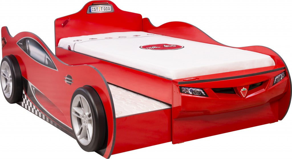 Cilek COUPE Autobett Kinderbett Bett Ausziehbett Rennfahrerbett Rot