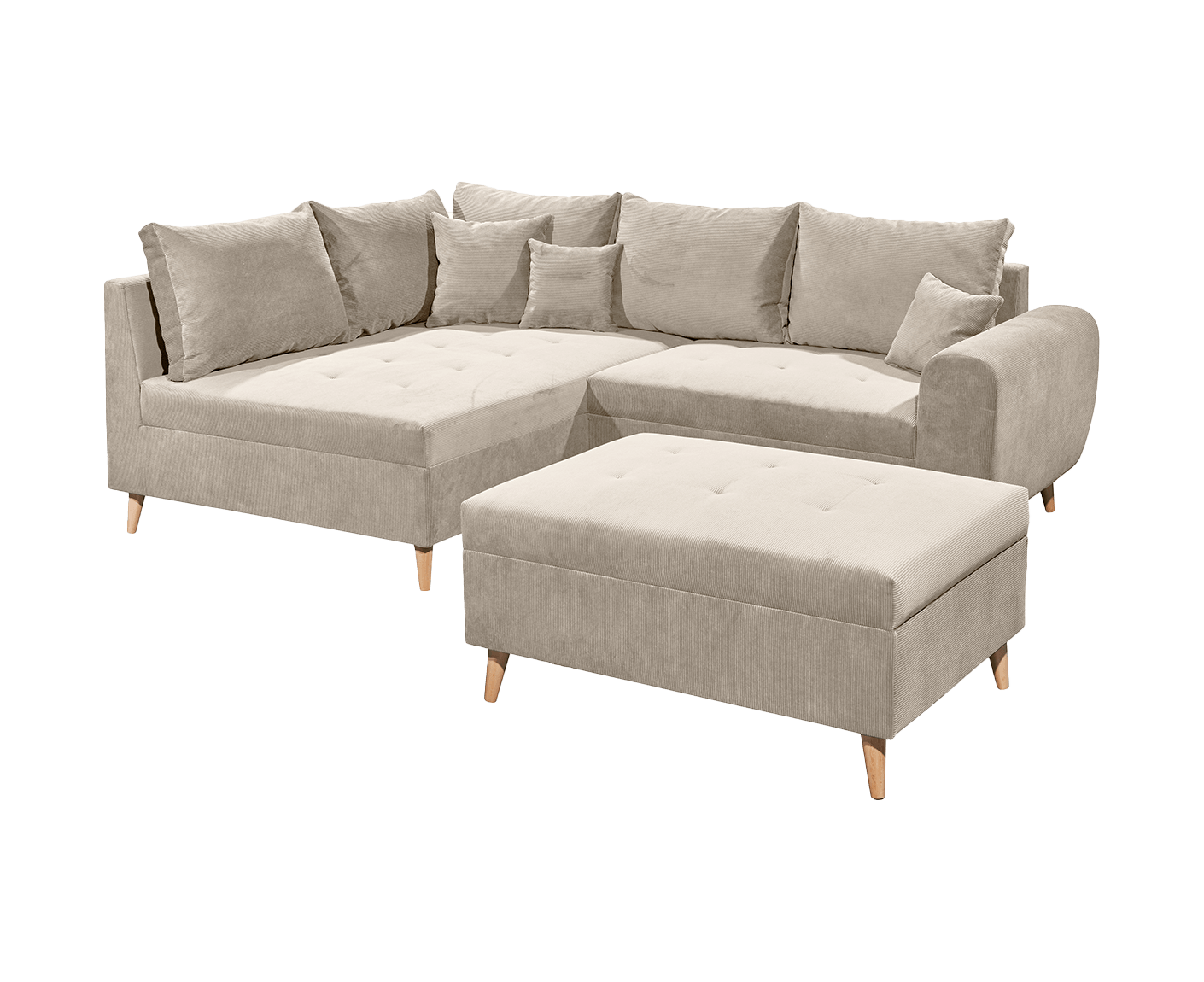 Calanda Ecksofa inkl. Hocker 249 x 175 cm (Cord)