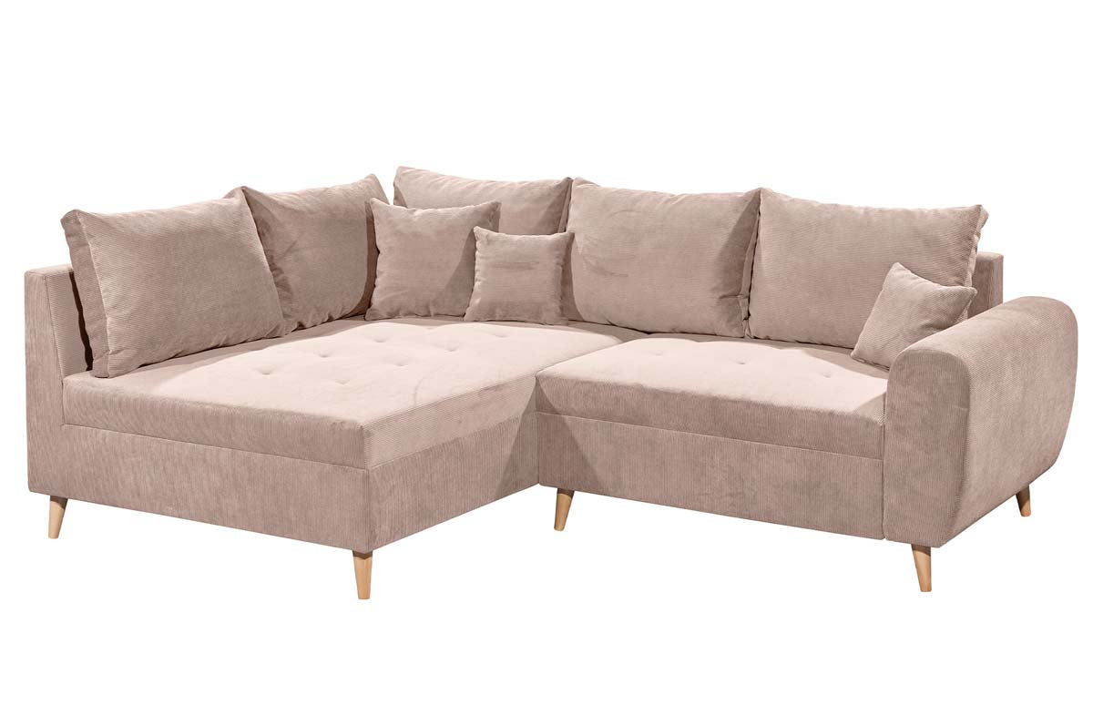 Calanda Ecksofa inkl. Hocker 249 x 175 cm Rosa