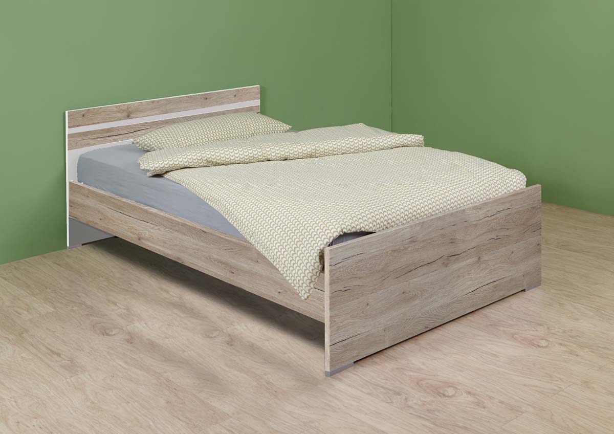 Cariba Bett 90-140 x 200 cm San Remo-Eiche / Weiß