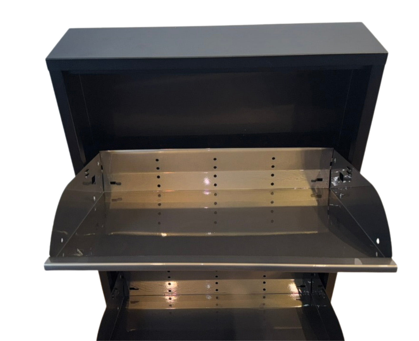 Clip Schuhschrank / Schuhkipper 2 Klappen Metall Schwarz / Geflext, montiert