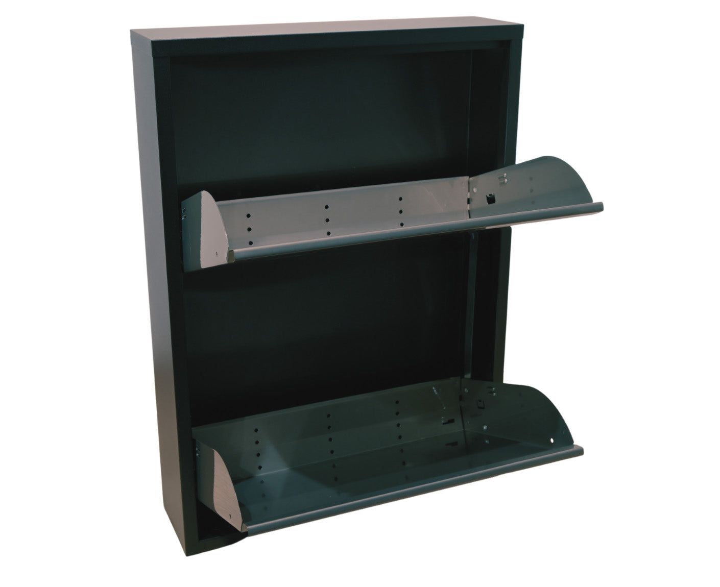 Clip Schuhschrank / Schuhkipper 2 Klappen Metall Schwarz / Geflext, montiert