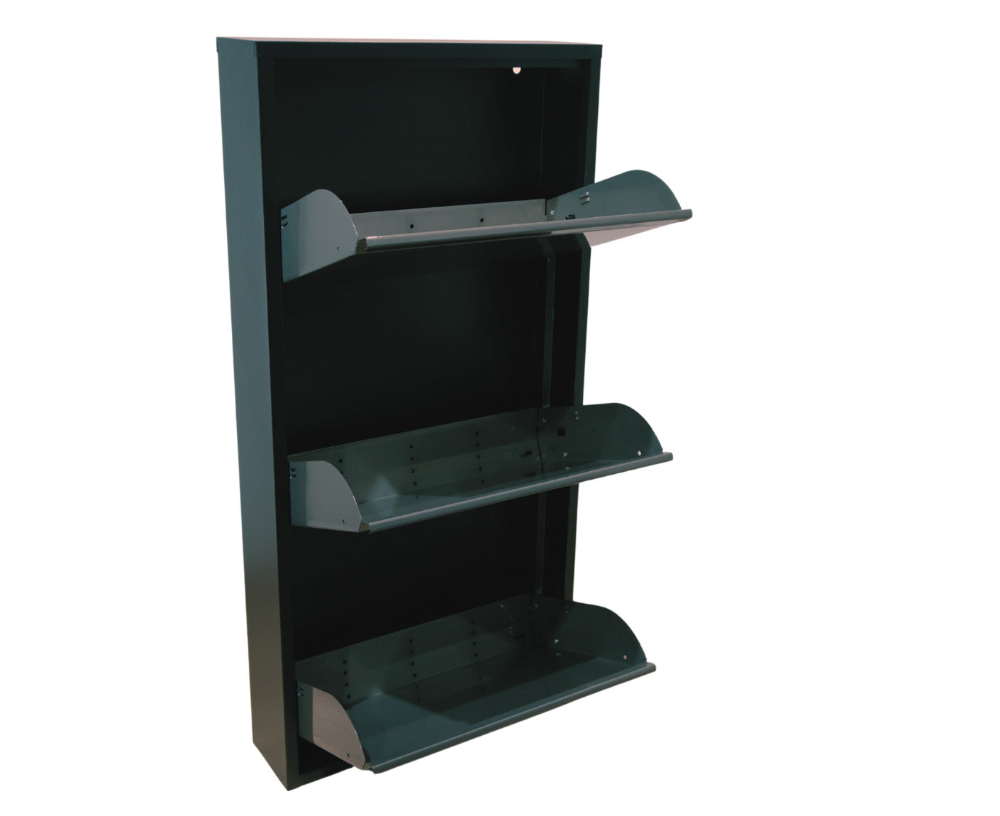 Clip Schuhschrank / Schuhkipper 3 Klappen Metall Schwarz / Geflext, montiert
