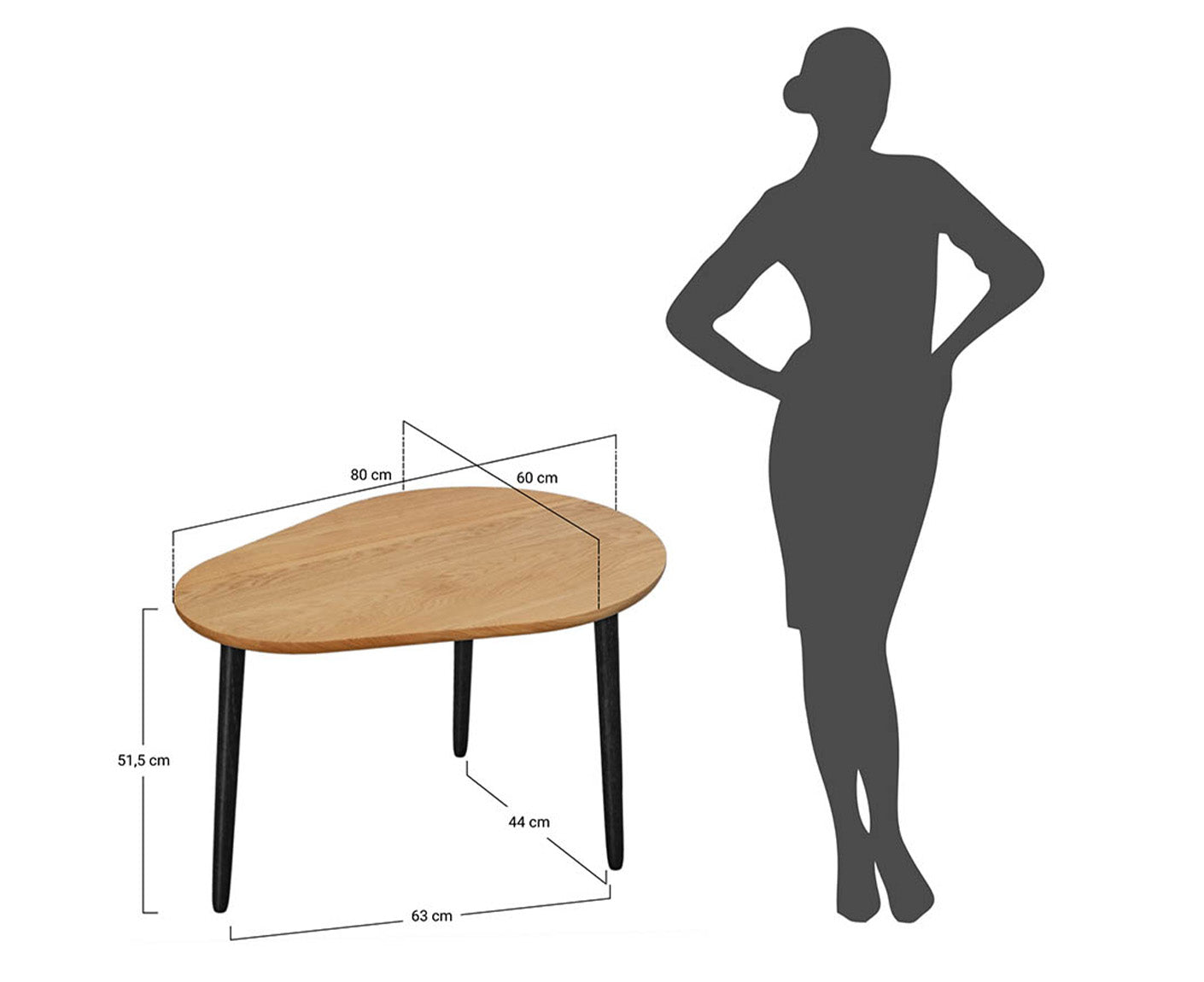 Awokado Couchtisch Massivholz