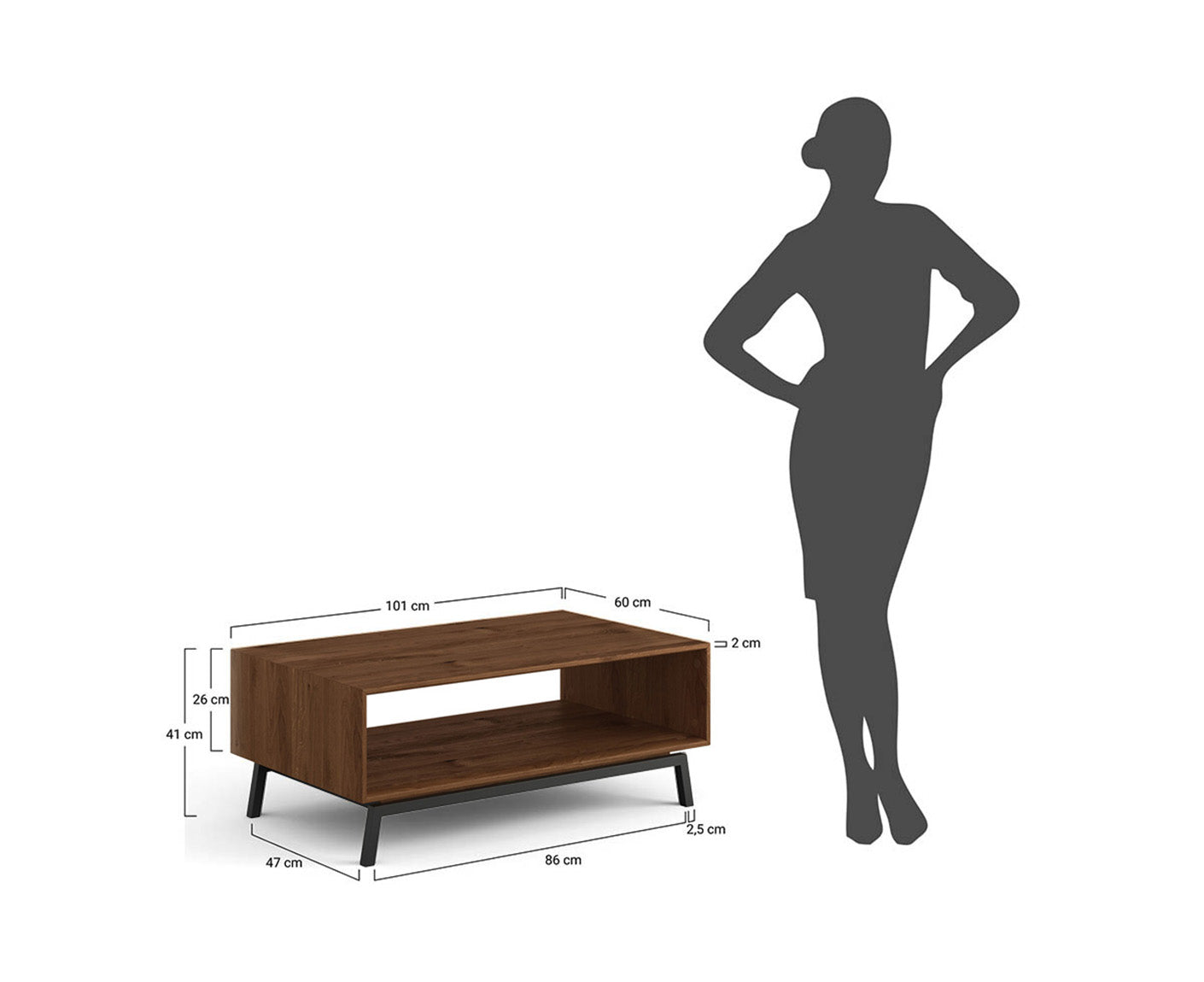 Modern Loft Couchtisch Massivholz Eiche geölt