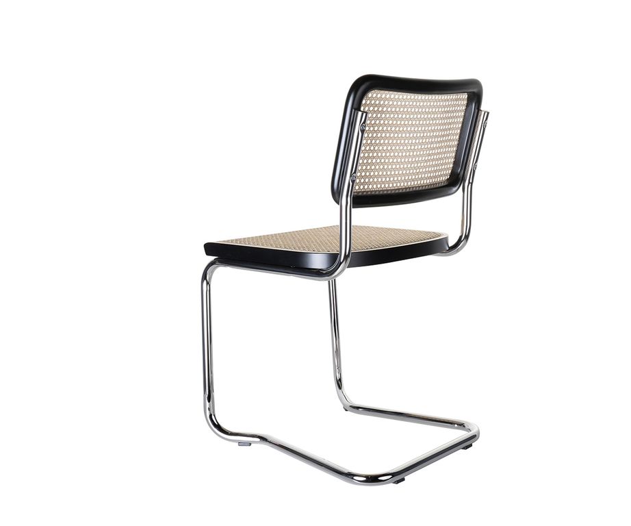 Holm Freischwinger 2er Set Chrom - Naturgeflecht / Schwarz