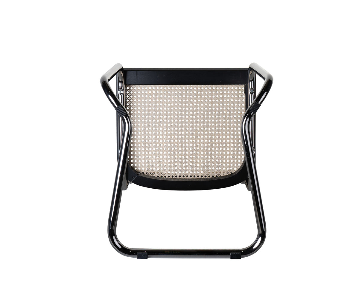 Holm Freischwinger 4er Set Chrom - Naturgeflecht / Schwarz