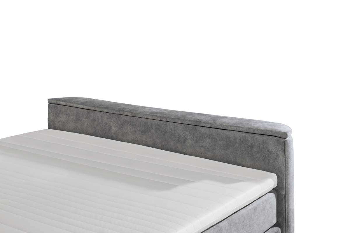Dallas Boxspringbett 180x200 cm , inkl. Motor & motorisierter TV-Halterung Grau
