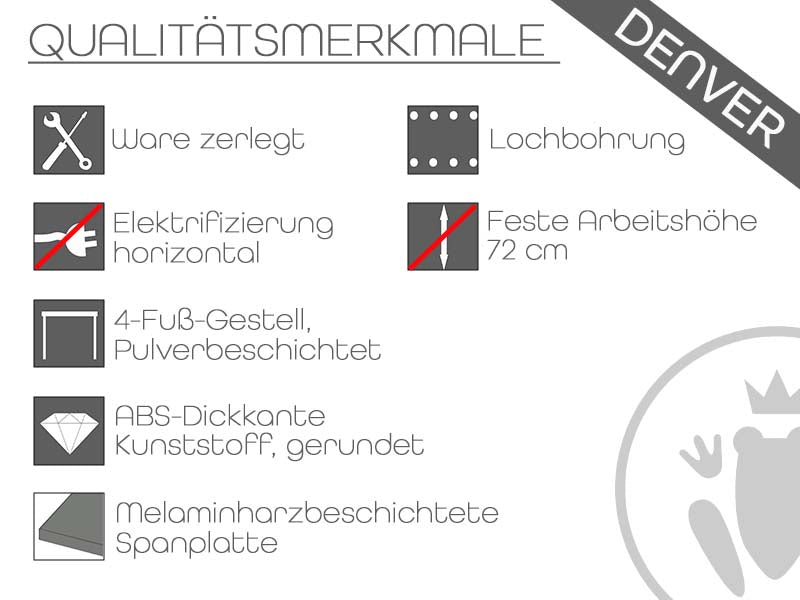 Denver D-Serie Besprechungsstisch mit Konferenzstühlen Ahorn / Schwarz