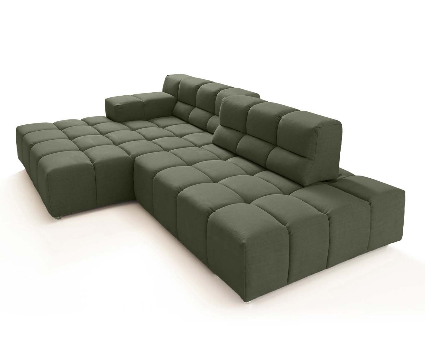 designwerk Temple Ecksofa | 286 x 169 cm| mit Rückenverstellung | Flachgewebe