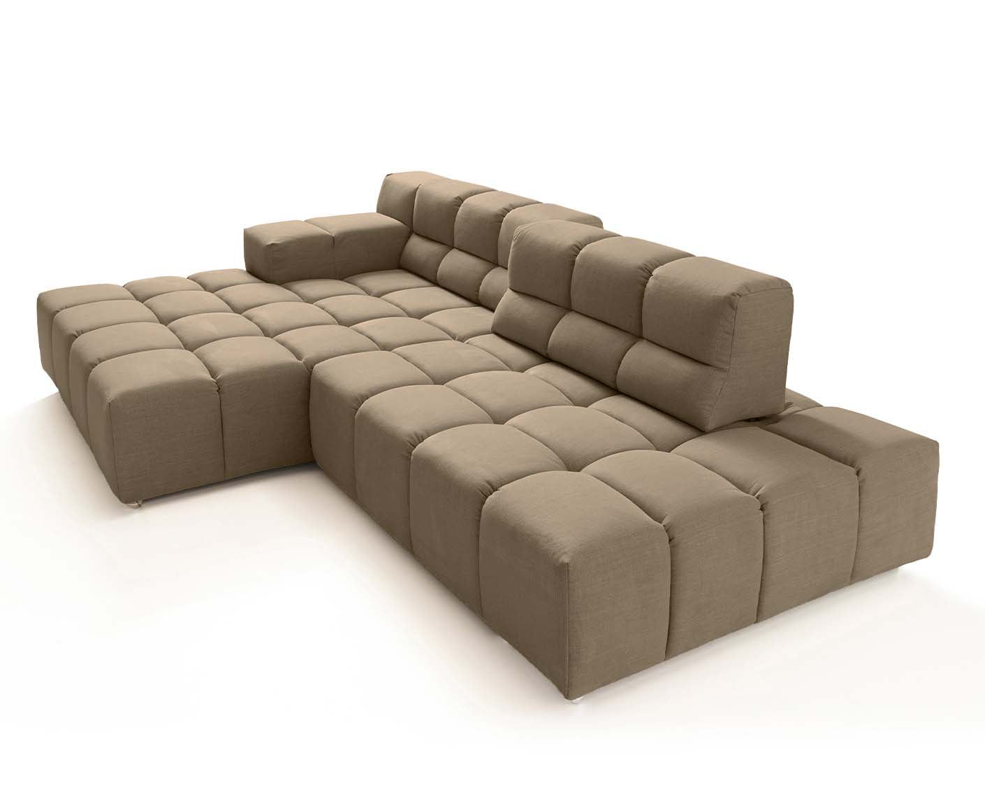 designwerk Temple Ecksofa | 286 x 169 cm| mit Rückenverstellung | Flachgewebe