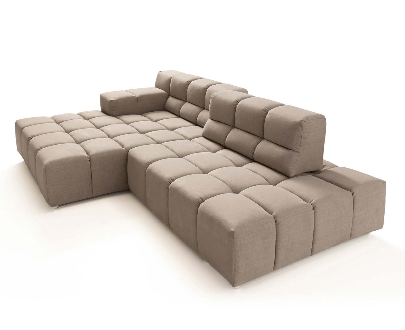 designwerk Temple Ecksofa | 286 x 169 cm| mit Rückenverstellung | Flachgewebe