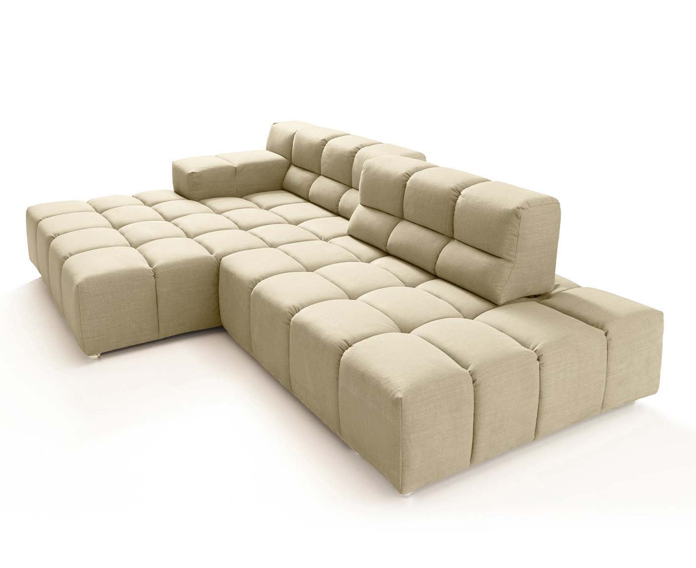 designwerk Temple Ecksofa | 286 x 169 cm| mit Rückenverstellung | Flachgewebe