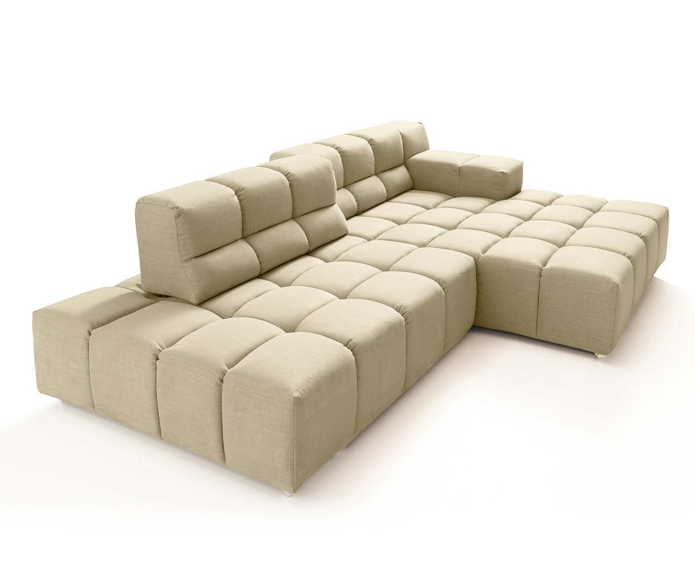 designwerk Temple Ecksofa | 286 x 169 cm| mit Rückenverstellung | Flachgewebe