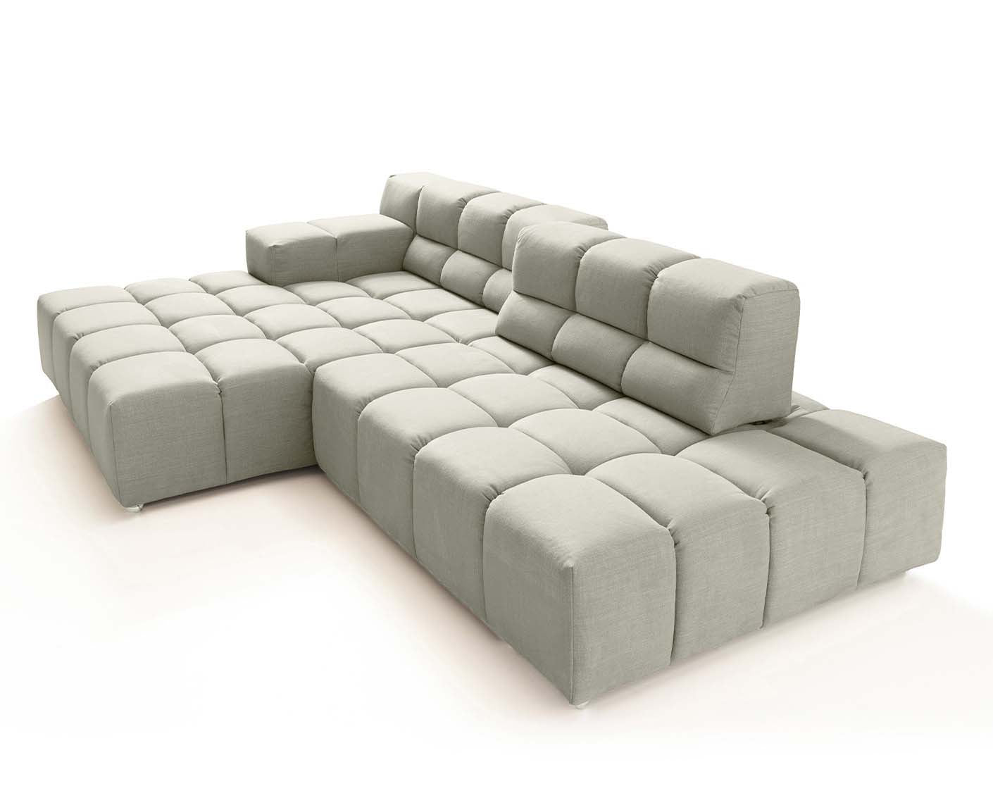 designwerk Temple Ecksofa | 286 x 169 cm| mit Rückenverstellung | Flachgewebe