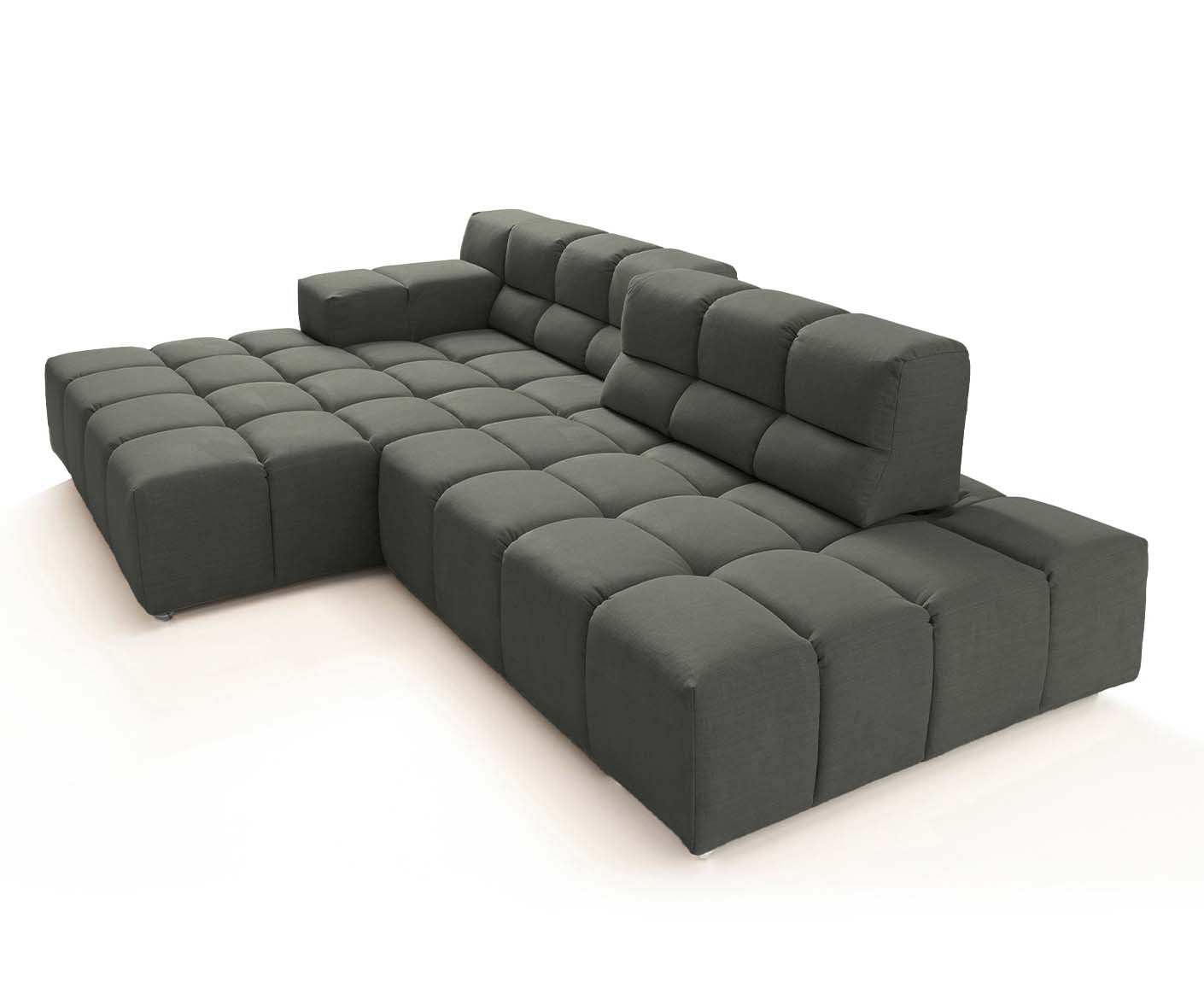 designwerk Temple Ecksofa | 286 x 169 cm| mit Rückenverstellung | Flachgewebe