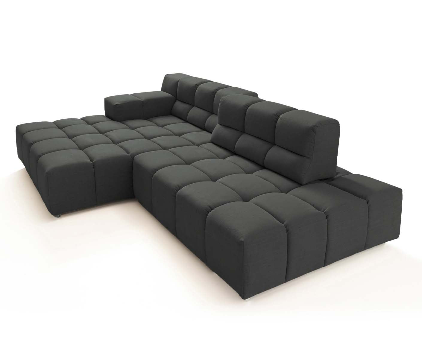 designwerk Temple Ecksofa | 286 x 169 cm| mit Rückenverstellung | Flachgewebe